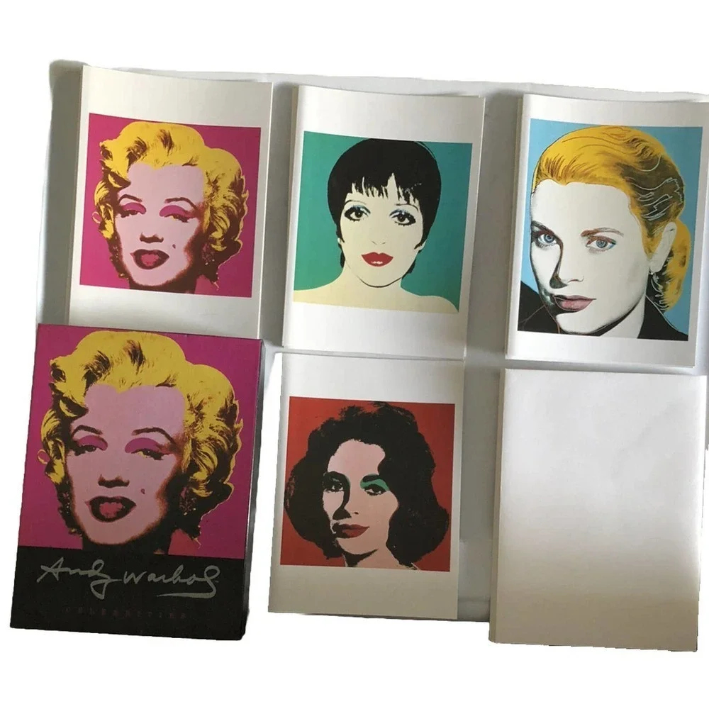 1990 Andy Warhol Celebrities 7 Out Of 10 Note Cards & Envelopes Original Box